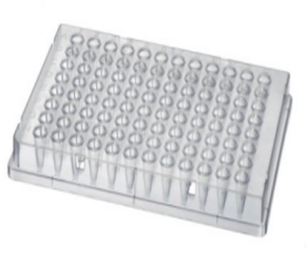 0.1ml PCR placa de falda completa, claro 5x10 uds