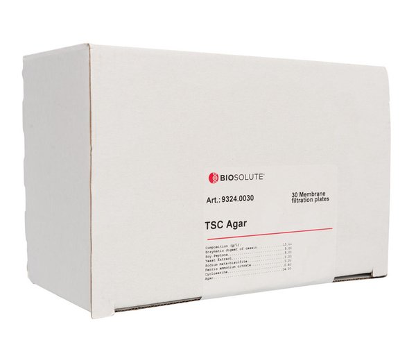 TSC AGAR MEMBRANE FILTRATION PLATES, 55 MM 30 placas