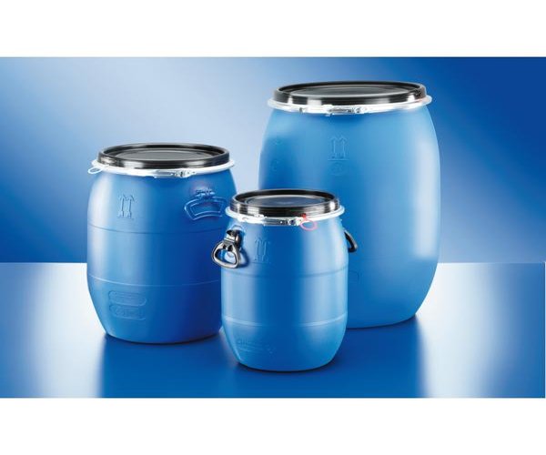 Bidón de cuello ancho UN, PEHD, redondo, con tapa y junta galvanizada, 30 l