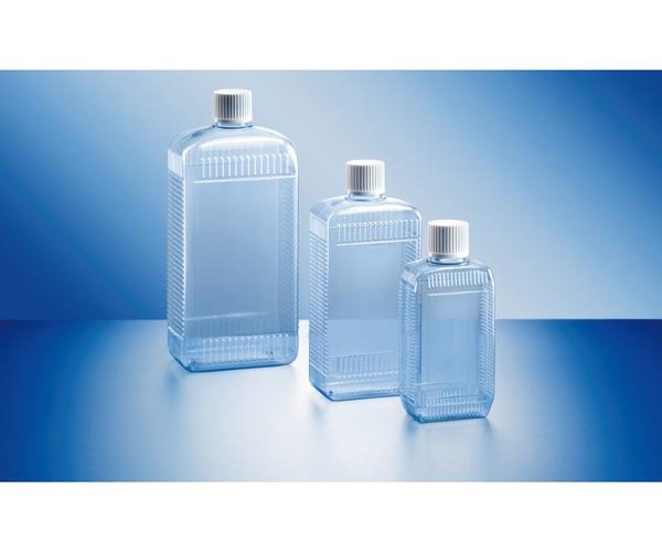 Frasco de cuello estrecho, PVC, cuadrado, sin tapón, 250 ml