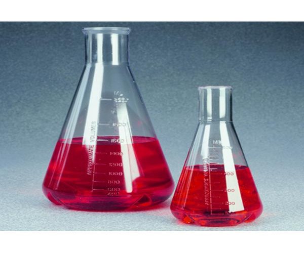 Matraz Erlenmeyer con deflectores, PC, 2000 ml