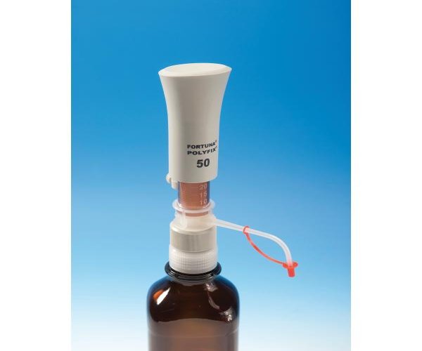 Dosificador FORTUNA POLYFIX, 2 a 10 ml, vidrio ambar