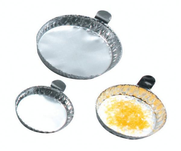 Platillos de pesaje con pestaña, aluminio, Ø 43 x 12 mm. Pk/100 ud