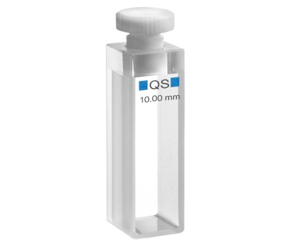 Cubeta UV, 10 mm, 3500 μl, 46 x 12,5 x 12,5 mm, 9,5 mm, cono de tapón PTFE
