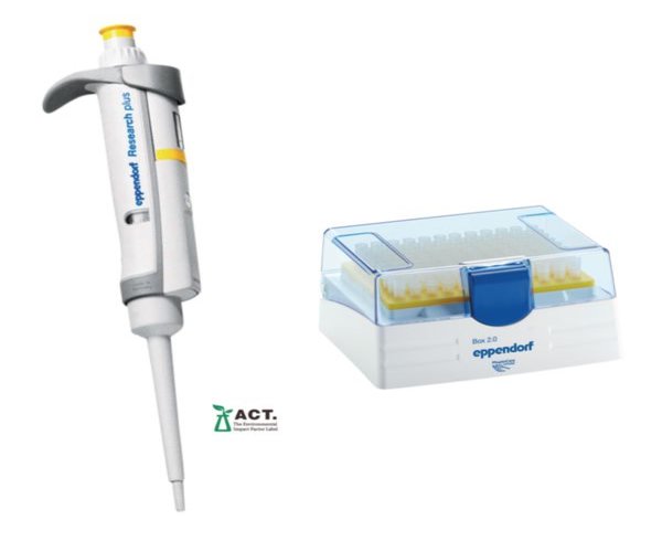 Eppendorf Research plus monocanal, variable, 2 - 20 µL, amarillo, incl. epT.I.P.S. caja