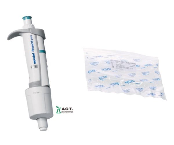 Eppendorf Research plus monocanal variable 1 - 10 ml turquesa incl. epT.I.P.S. bolsa de muestra