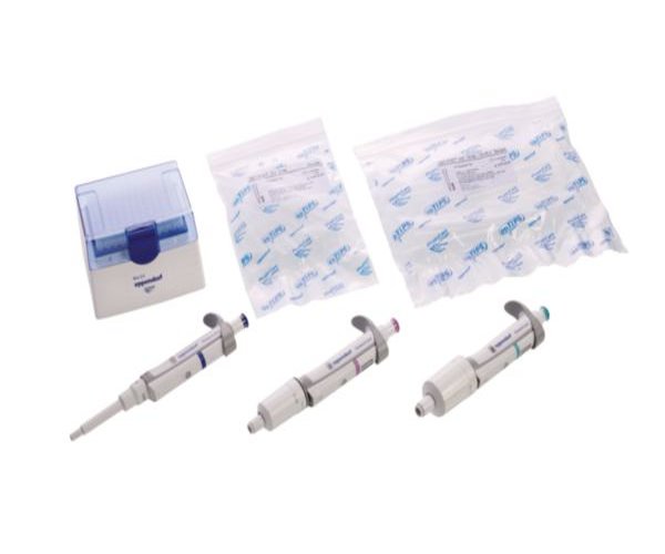 Eppendorf Research plus pack de 3, opción 3, 100-1000μL/0,5-5mL/1-10mL, incl. cajas epT.I.P.S.