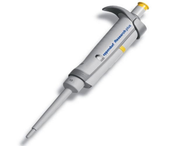 Eppendorf Research plus monocanal, fijo, 10 µL, amarillo