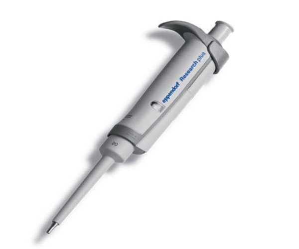 Eppendorf Research plus monocanal, fijo, 20 µL, gris claro