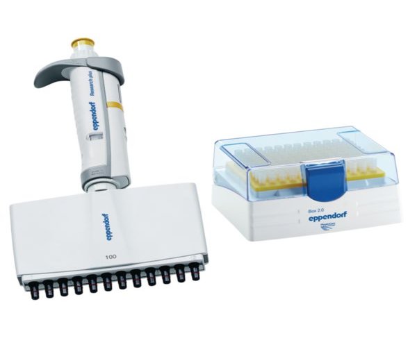 Eppendorf Research plus 12 canales, variable, 10 - 100 µL, amarillo