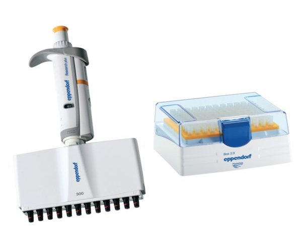 Eppendorf Research plus 12 canales, variable, 30 - 300 µL, naranja