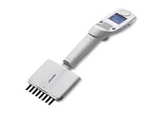 Eppendorf Xplorer, 8 canales, 0,5-10 µl, botón de inclinación multifunción gris para puntas de 20 µl