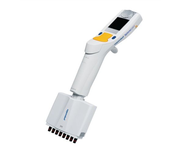 Eppendorf Xplorer, 8 canales, 15-300 µl, botón de inclinación multifunción naranja para puntas de 300 µl