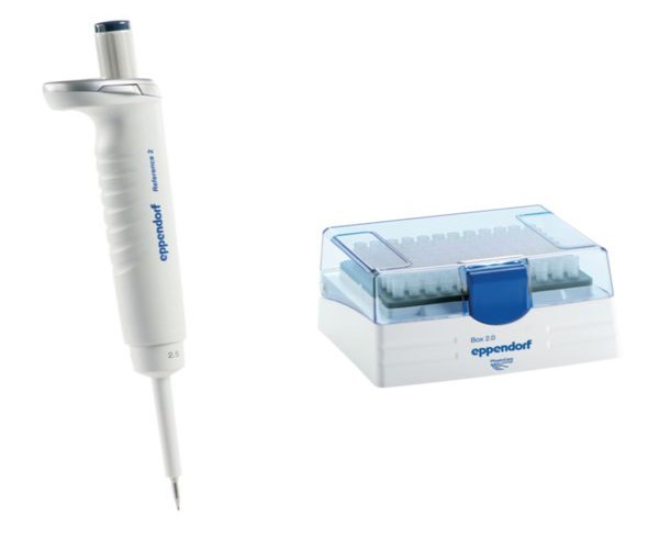 Eppendorf Reference 2 monocanal, variable, 0,1 - 2,5 µL, gris oscuro, incl. epT.I.P.S. caja