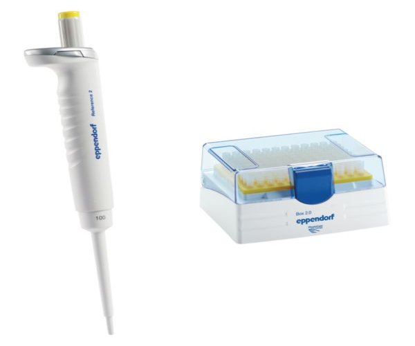 Eppendorf Reference 2 monocanal, variable, 10 - 100 µL, amarillo, incl. epT.I.P.S. caja