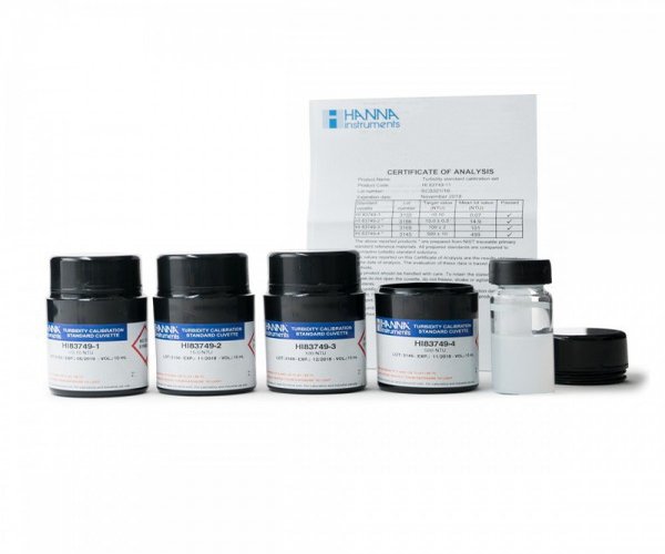Kit de patrones calibracion AMCO-AEPA "CAL CHECK" trazable a NIST para turbidimetro HI83749, <0,1,