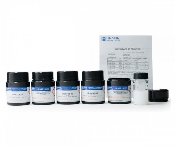 Kit de patrones calibracion AMCO-AEPA "CAL CHECK" trazable a NIST para turbidimetro HI88713, <0,1,