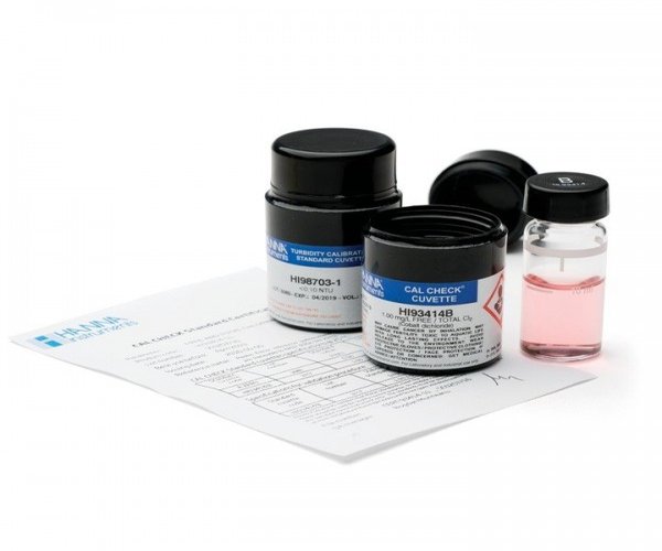 Kit de padrões calibração "CAL CHECK" de Cloro Livre/Total tratável para NIST para turbidimetro HI93