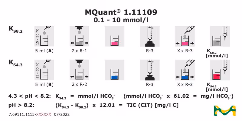 Alkalinity Test titrimétrico, para uso con MQUANT pack 1X1EA