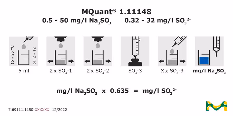 Sulfito Test titrimétrico, para uso con MQUANT pack 1X1EA