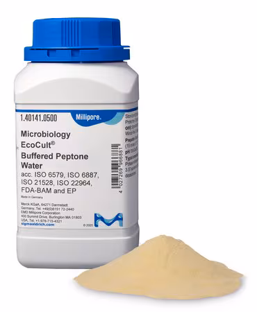 EcoCult Buffered Peptone Water ISO 6579, ISO 6887, ISO 21528, ISO 22964, FDA (BAM), APHA, EP 2.6.31