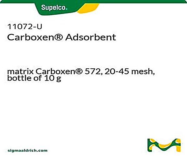 Carboxen Adsorbent matriz Carboxen 572, 20-45 malla, botella de 10 g paquete 1X1EA