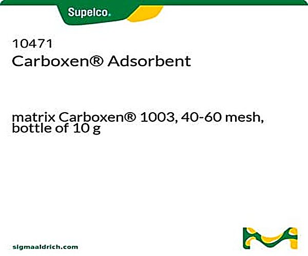 Carboxen Adsorbent matriz Carboxen 1003, 40-60 malla, botella de 10 g paquete 1X1EA