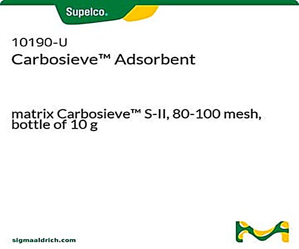 CarbosieveTM Matriz adsorvente CarbosieveTM S-II, malha 80-100, frasco de 10 g 1X1EA
