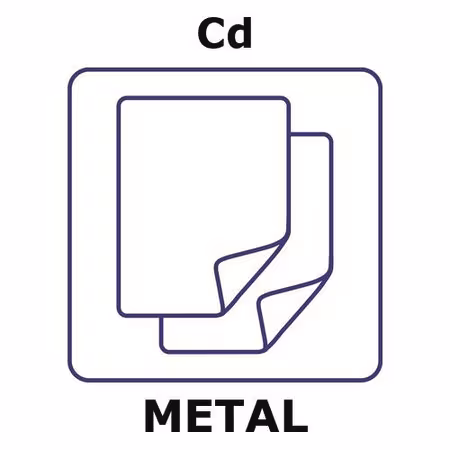 CADMIO, LÁMINA 50X50MM, ESPESOR 2,0MM y paquete 1X10EA