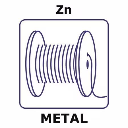 ZINC, CARRETE DE ALAMBRE, 5M, DIÁMETRO 0.025MM, Y paquete 1X1EA