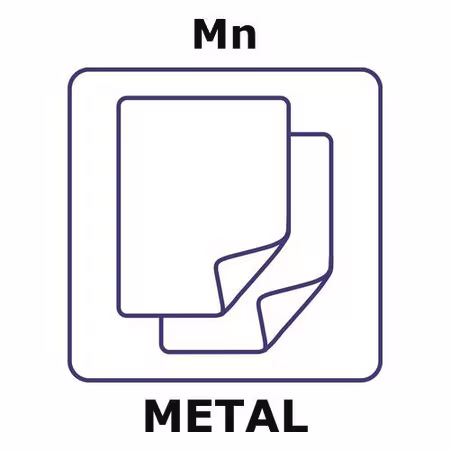 MANGANESO, LÁMINA 25X25MM, ESPESOR 2MM y paquete 1X1EA