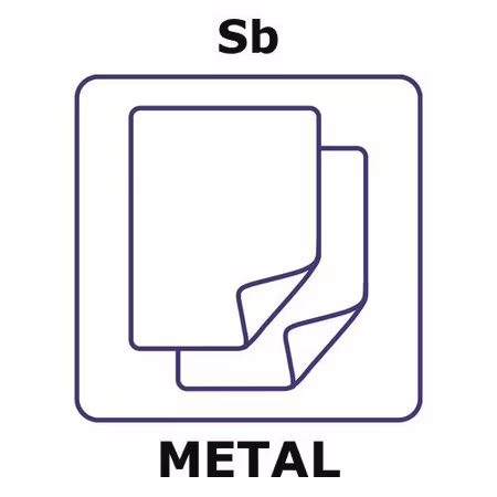 ANTIMONY, FOIL, LIGHT TESTED, 50X50MM, & pack 1X1EA