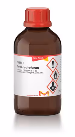 Tetrahydrofuran contains 250 ppm BHT as inhibitor, ACS reagent, ≥99.0%, 1L