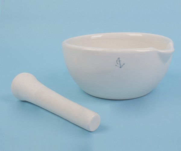 Mortero porcelana c/mano, 100 mm
