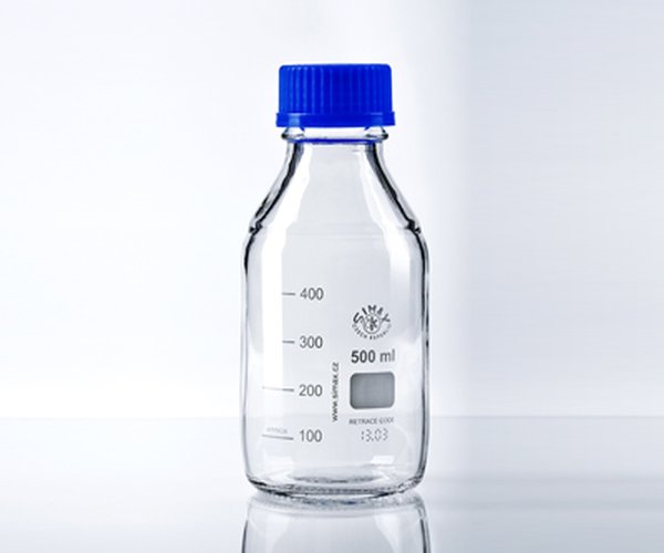 Frasco ISO tapon azul 500 mL, Simax 10 uds