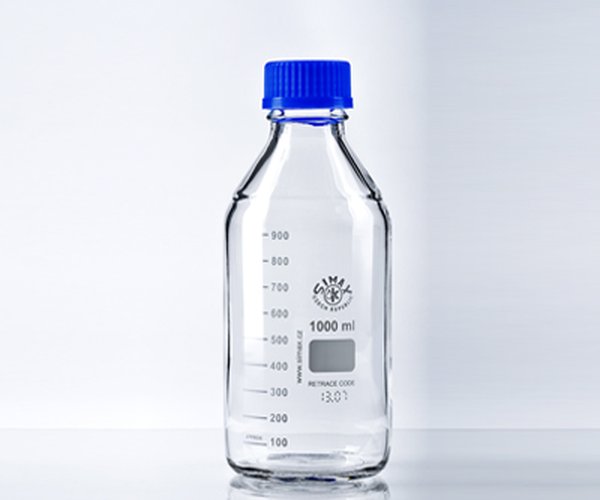 Frasco ISO tapon azul 1000 mL, Simax 10uds