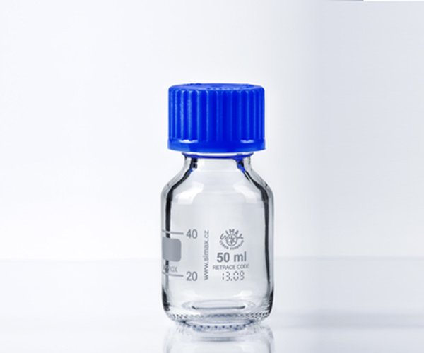 Frasco ISO tapon azul 50 ml, GL32, SIMAX 10 uds