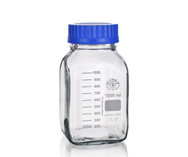Frasco ISO tapon azul 2000 ml, GL80, SIMAX