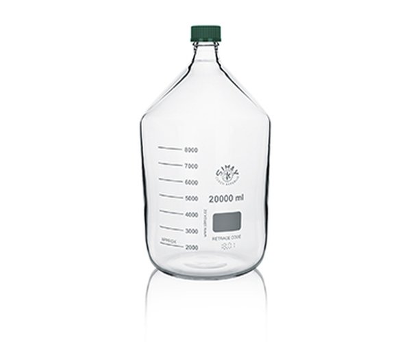 Frasco ISO Simax con tapon y anillo verde 20l
