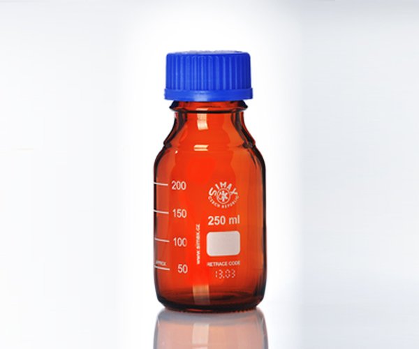 Frasco ISO topacio tapon azul 100 mL, Simax