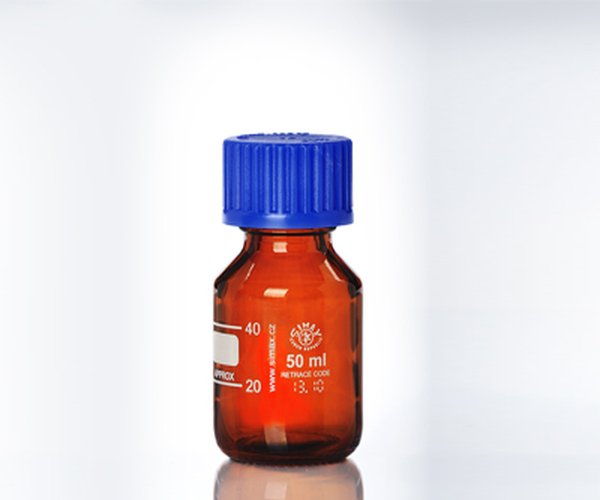 Frasco ISO topacio tapon azul 50 ml, GL32, SIMAX