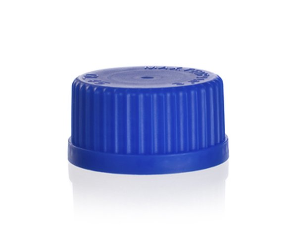 Tapon PP azul p/frasco ISO GL45, Simax