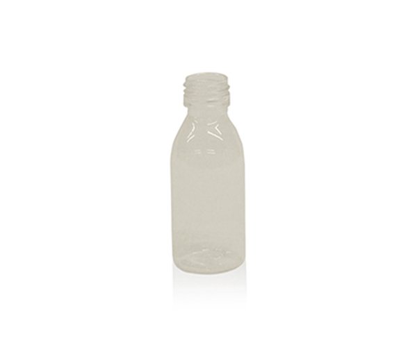 Frasco boca estrecha DIN28  PET transparente 100ml sin tapon ENDO