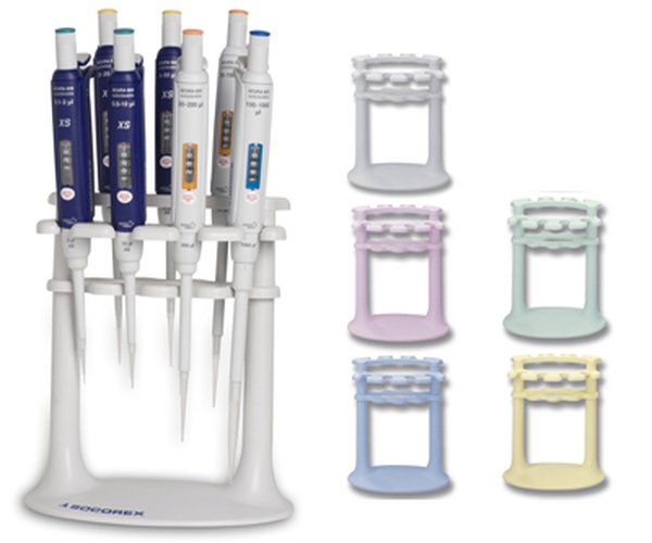 Soporte 337 p/7 pipetas monocanal, amarillo