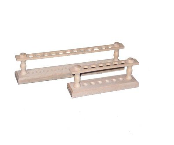 Estante de madera para 24 tubos con hemolisis, agujero de diametro. 16 mm