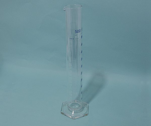 Probeta graduada B 25ml, grad. azul, pie hexagonal