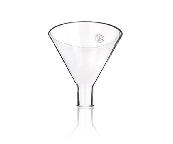Embudo de vidrio para solidos, diam 160 mm, 60º