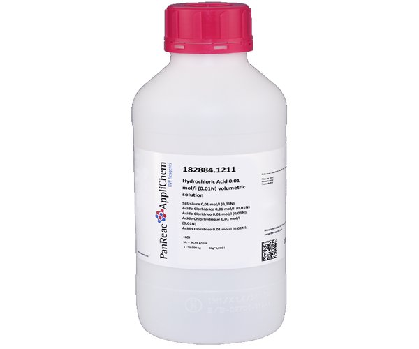 Acido Clorhidrico 0,01 mol/l  (0,01N) solucion valorada , 1 L