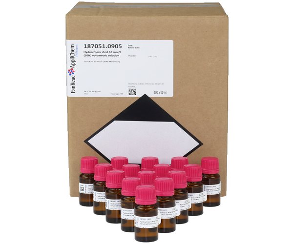 Acido Clorhidrico 10 mol/l (10N) solucion valorada  , 1 L