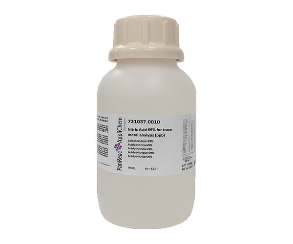 Acido Nitrico 69% para analisis de trazas metalicas (ppb) , 1 L